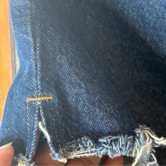 Lucky Brand Dark Denim Raw Hem Skirt - size 26 - Picture 3 of 5